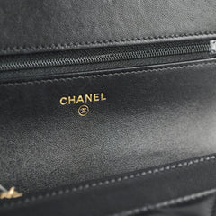 Chanel Wallet On Chain Top Handle Lambskin Black (microchip)