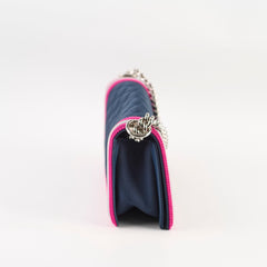 Chanel Medium Flou Canvas Boy Bag Navy/Pink/ Grey