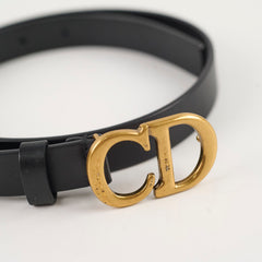 Dior CD Leather Belt Black - Size 70
