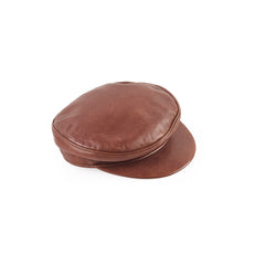 Hermes Saint Honore Leather Beret 58 Brown Size S