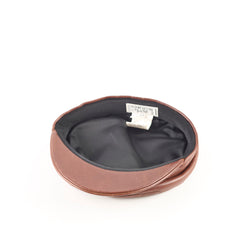 Hermes Saint Honore Leather Beret 58 Brown Size S