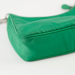 Prada Tessuto Re-Edition 2005 Nylon Hobo Green