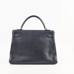 Hermes Kelly 32 Togo Navy Chèvre de Coromandel - D square stamp