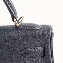Hermes Kelly 32 Togo Navy Chèvre de Coromandel - D square stamp