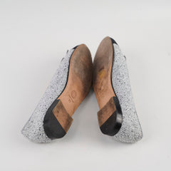 Chanel Grey Tweed Ballet Flats Shoes Size 38