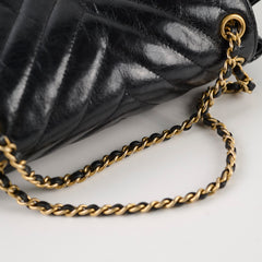 Chanel Hampton Flap Black Aged Calfskin