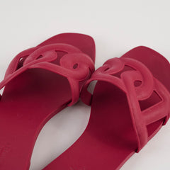Hermes Aloha Flat Sandals Fuchsia Pink Shoes Size 37