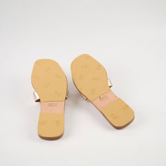 Hermes Oran Sandals Metallic Rose Gold Shoes Size 37