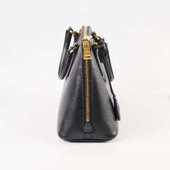 Prada Dome Saffiano Black Tote