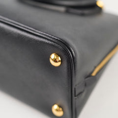 Prada Dome Saffiano Black Tote