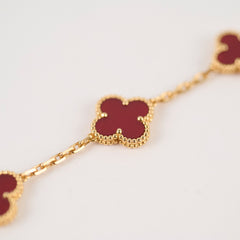 Van Cleef & Arpels Vintage Alhambra Carnelian 5 Motifs Bracelet