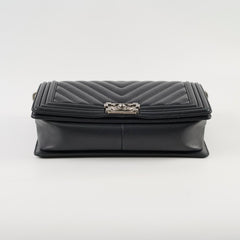 Chanel New Medium Boy Chevron Black
