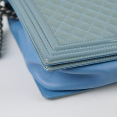 Chanel Large Patent Boy Bag Light Blue
