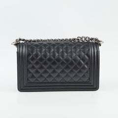 Chanel Old Medium Classic Flap Black Caviar Ruthenium HW (microchip)