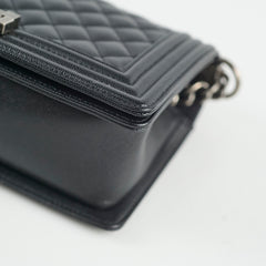 Chanel Old Medium Classic Flap Black Caviar Ruthenium HW (microchip)