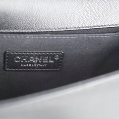 Chanel Old Medium Classic Flap Black Caviar Ruthenium HW (microchip)