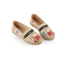 Dior Floral Espadrilles Tweed Beige - Size 36