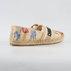 Dior Floral Espadrilles Tweed Beige - Size 36