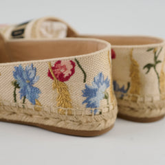 Dior Floral Espadrilles Tweed Beige - Size 36