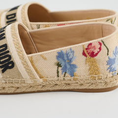 Dior Floral Espadrilles Tweed Beige - Size 36