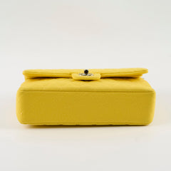 Chanel Medium/Large Double Classic Flap Yellow Jersey