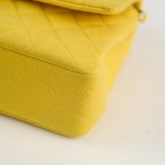 Chanel Medium/Large Double Classic Flap Yellow Jersey