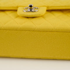 Chanel Medium/Large Double Classic Flap Yellow Jersey