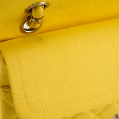 Chanel Medium/Large Double Classic Flap Yellow Jersey
