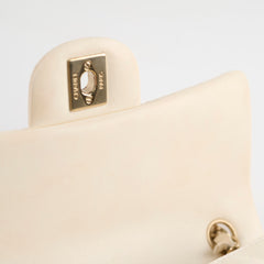 Chanel Mini Rectangular Cream Lambskin Crossbody- Microchipped