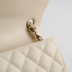 Chanel Mini Rectangular Cream Lambskin Crossbody- Microchipped