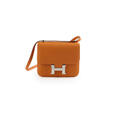 Hermes Mini Constance Espom Orange B stamp 2023