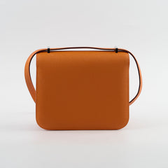 Hermes Mini Constance Espom Orange B stamp 2023