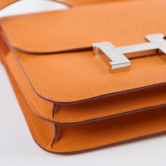 Hermes Mini Constance Espom Orange B stamp 2023