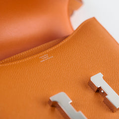 Hermes Mini Constance Espom Orange B stamp 2023