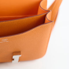 Hermes Mini Constance Espom Orange B stamp 2023