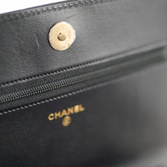 Chanel Boy Wallet On Chain WOC Chevron Caviar Black- Microchipped