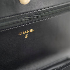 Chanel Boy Wallet On Chain WOC Chevron Caviar Black- Microchipped