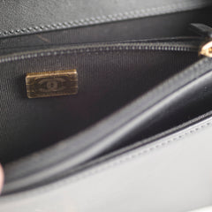 Chanel Boy Wallet On Chain WOC Chevron Caviar Black- Microchipped