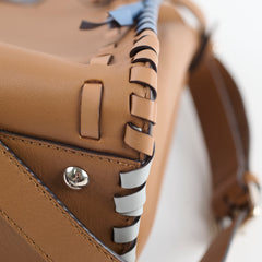 Fendi Medium Peekaboo Woven Calf Leather Top Handle Bag