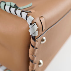 Fendi Medium Peekaboo Woven Calf Leather Top Handle Bag