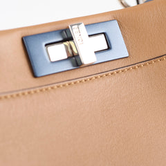 Fendi Medium Peekaboo Woven Calf Leather Top Handle Bag