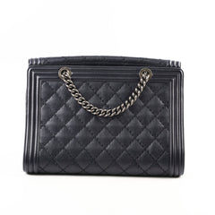 Chanel Boy 2-way Chain Tote Bag Navy
