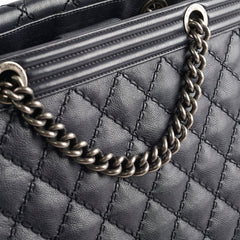 Chanel Boy 2-way Chain Tote Bag Navy