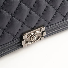 Chanel Boy 2-way Chain Tote Bag Navy