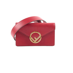 Fendi 2 In 1 Red Leather Belt Crossbody Bag