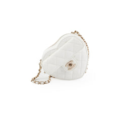 Chanel Mini Heart Bag White