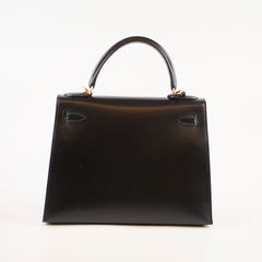 Hermès Kelly 28 Black Box Leather D Square Stamp