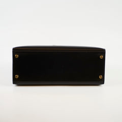 Hermès Kelly 28 Black Box Leather D Square Stamp