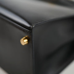 Hermès Kelly 28 Black Box Leather D Square Stamp