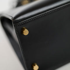 Hermès Kelly 28 Black Box Leather D Square Stamp